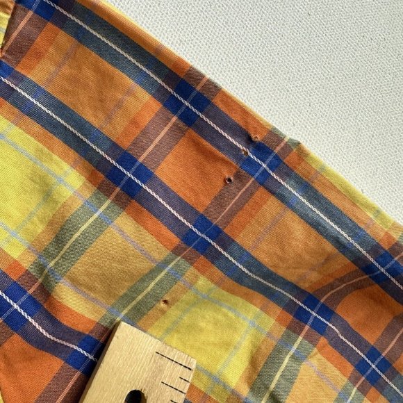 Boss Hugo Boss‎ Green Label Button-up Short Sleeve Plaid Shirt Cotton Size Small - Picture 10 of 12